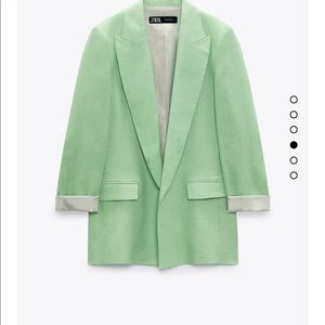 Zara XXL green linen blazer